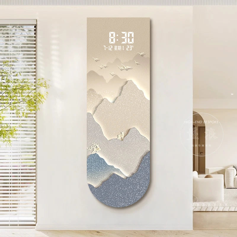 Sunlit Golden Mountain Wall Clock