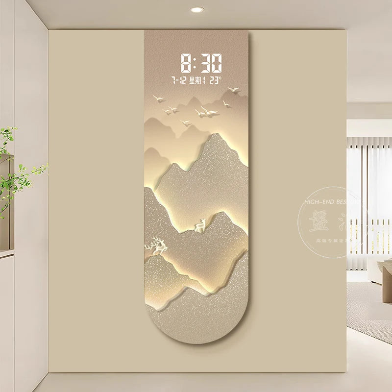 Sunlit Golden Mountain Wall Clock