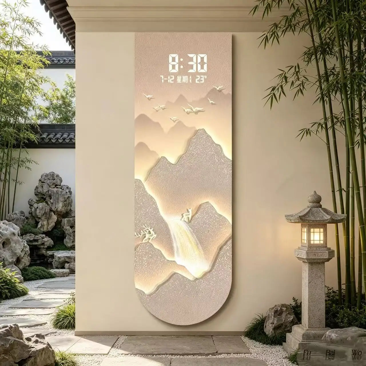 Sunlit Golden Mountain Wall Clock