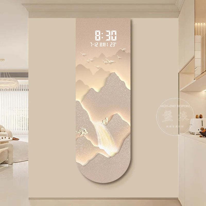 Sunlit Golden Mountain Wall Clock