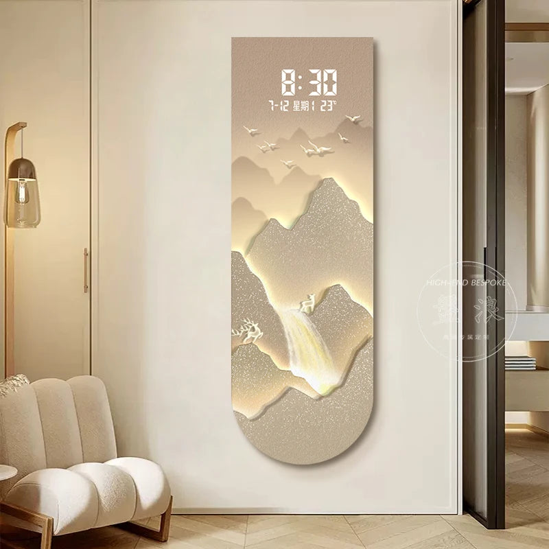 Sunlit Golden Mountain Wall Clock